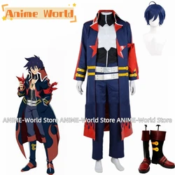 《Custom Made》Anime Outfit Tengen Toppa Gurren Lagann Simon Cosplay Costume Custom Size Any Size Wig Shoes