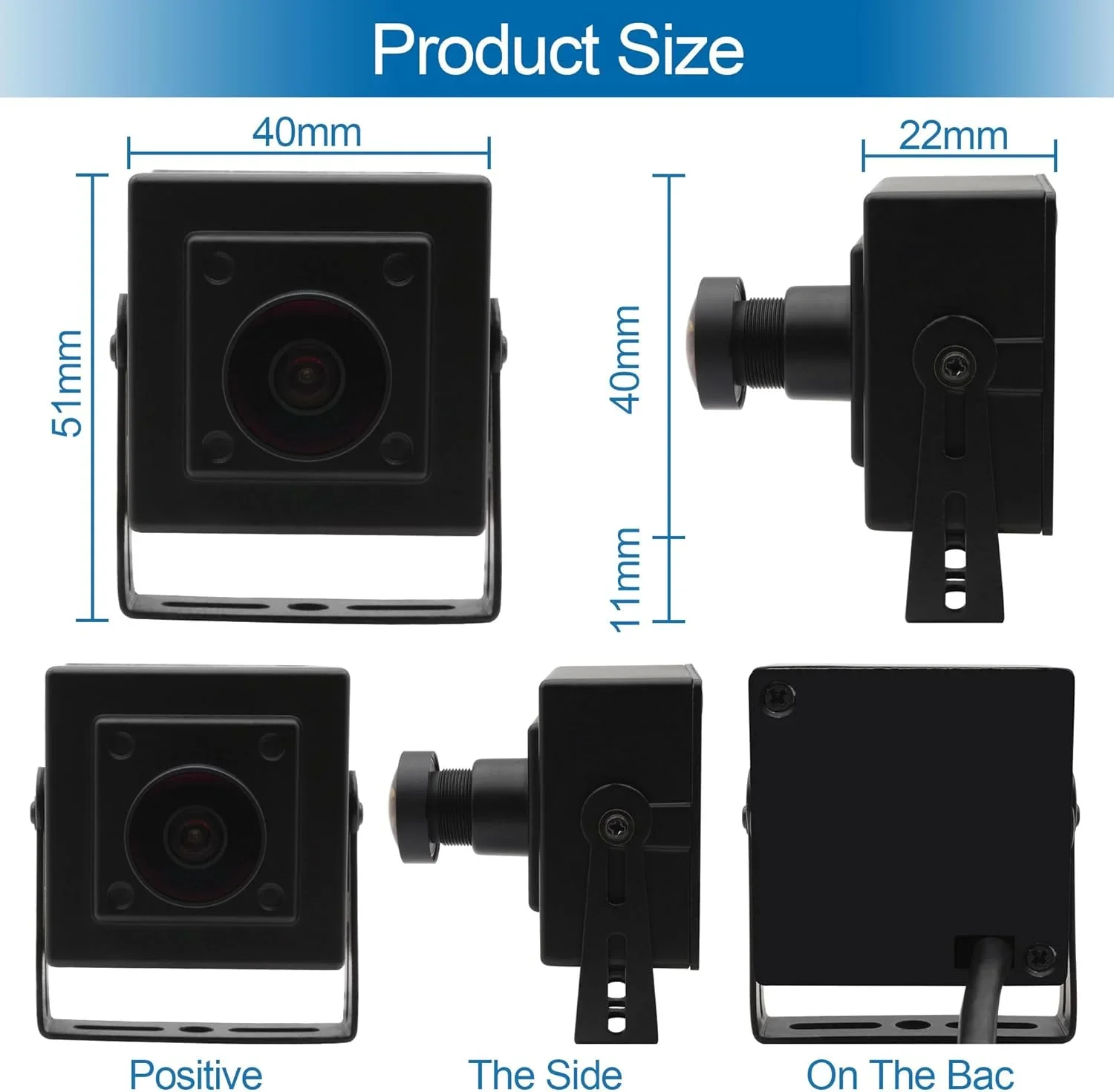 ELP 5MP 30fps USB Camera 2592x1944 120 Degree Wide Angle No Distortion UVC Security Camera for Windows Mac Linux Raspberry PI