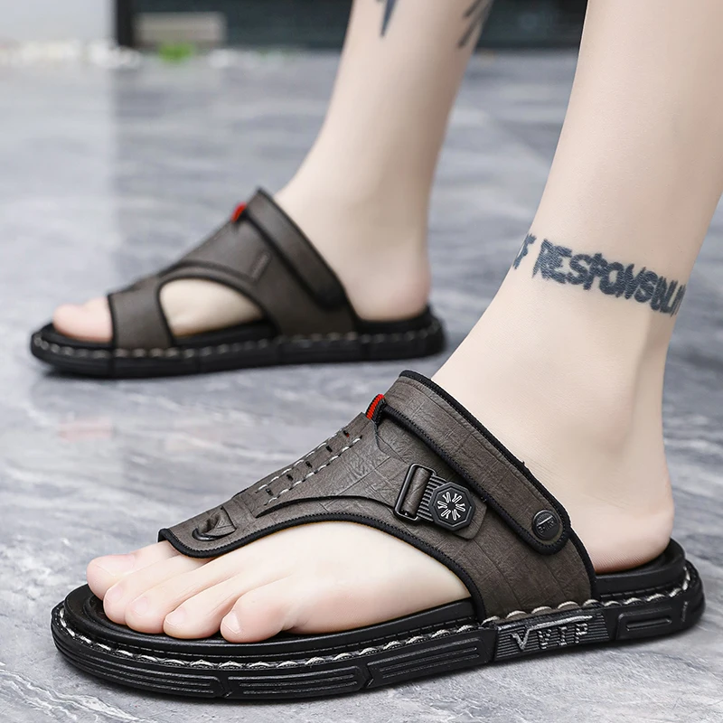 Flip flops casual sandals summer new outdoor anti slip waterproof beach shoes fashion soft sole breathable dual-purpose slippers