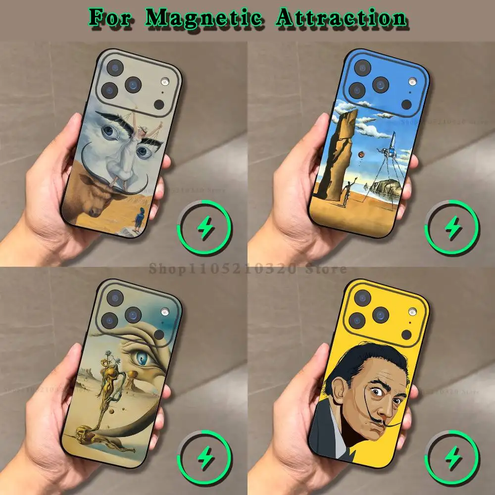 

Etui Salvador Dali Painting Phone Case For iPhone 17,16,15,14,13,12,11,Pro,Max,Plus,E,Air,Mini Magnetic Magsafe Frosted Clear