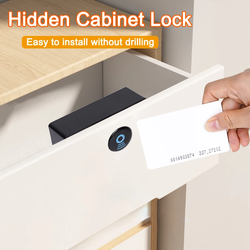 Smart Electronic Lock Hidden Cabinet Lock Invisible Sensor Digital Electronic Locker EMID IC Card for Drawer Wardrobe Hardware