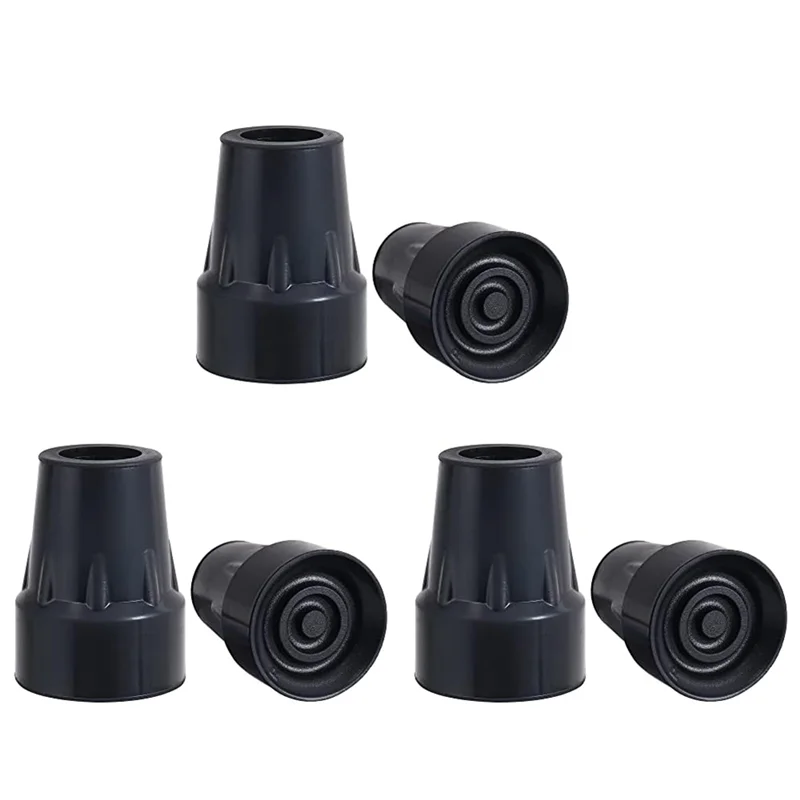 

Crutch Tips Set 3/4Inch Heavy Duty Non-Slip Rubber Cane Tips Set Replacement Cane Foot Caps, Crutch Pads, 6 PCS