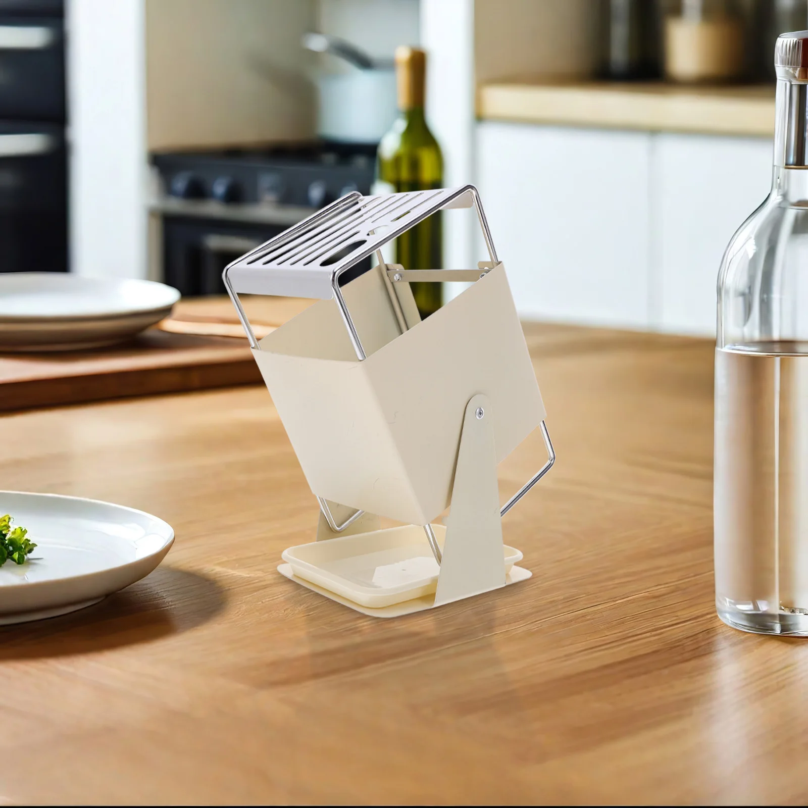 

Stainless Steel Knife Holder 30 Rotating Spacesaving Organizer Slots Countertop Storage Rack Kitchen Utensil Stand