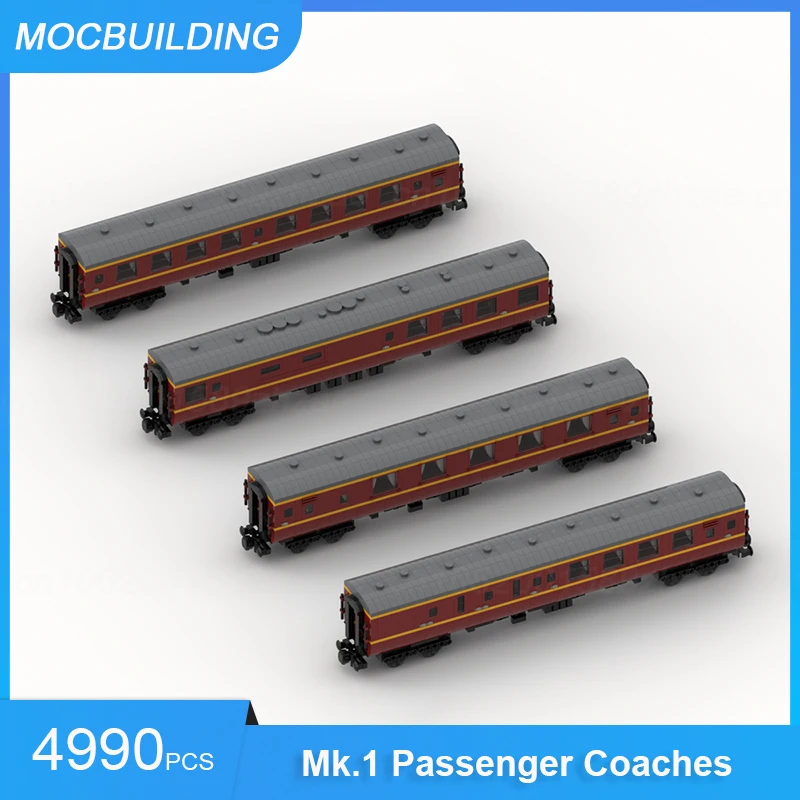 MOC Building Blocks Mk.1 Passenger Coaches DIY Assemble Bricks Model Train Transportation Creative Collection Toys Gifts 4990PCS