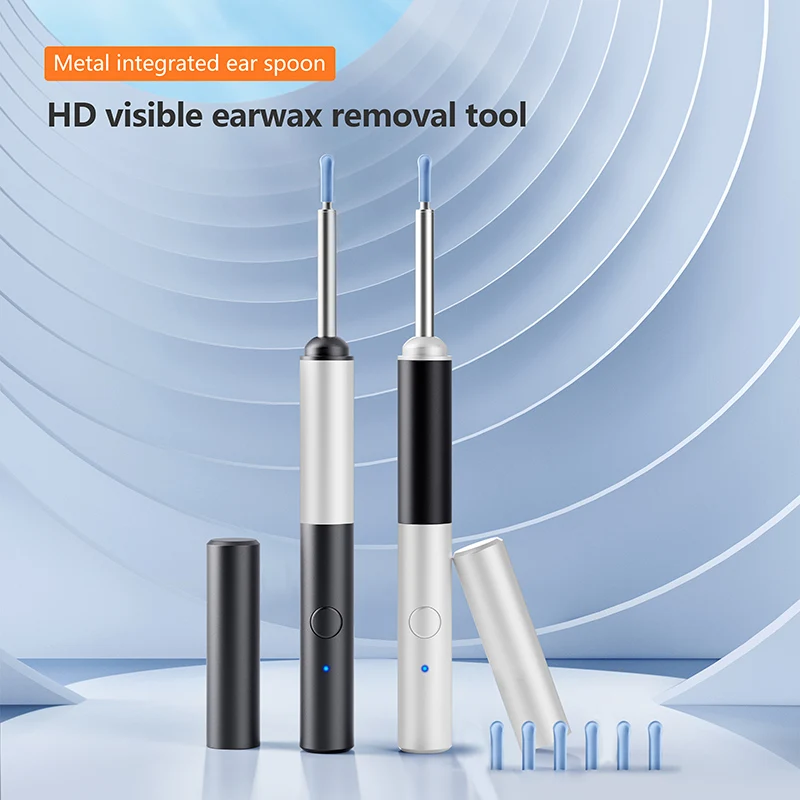 Wax Removal Tool Ear Canal Cleaner with Camera 1080P Earscope with 6LED Light for Ear/Throat Examination Suppoort IOS Android