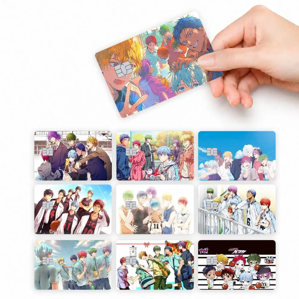 Anime Kuroko No Basket  4pcs Credit Card Skin Stickers Suitable for Bank Debit Subway Bus Transit Pass Decorative Cover