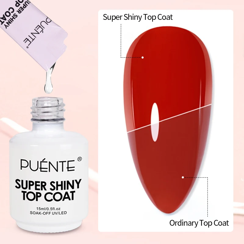 10ml base & revestimento superior recarga gel unha polonês transparente super brilhante aferidor para manicure embeber uv led verniz semi-permanente