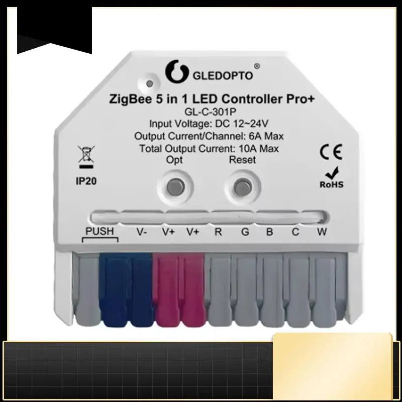 GLEDOPTO GL-C-301P Zigbee3.0 Pro+ Ultra Mini 5 In 1 For RGBCCT RGBW WWCW LED Strip Controller APP Voice Control Light-N33R