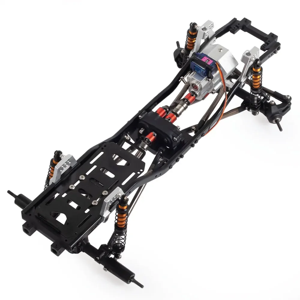 313mm Wheelbase Chassis Frame Set with 2 Speed Transmission Reversed Front Axle for 1/10 RC Crawler Axial SCX10 II 90046 EX86100