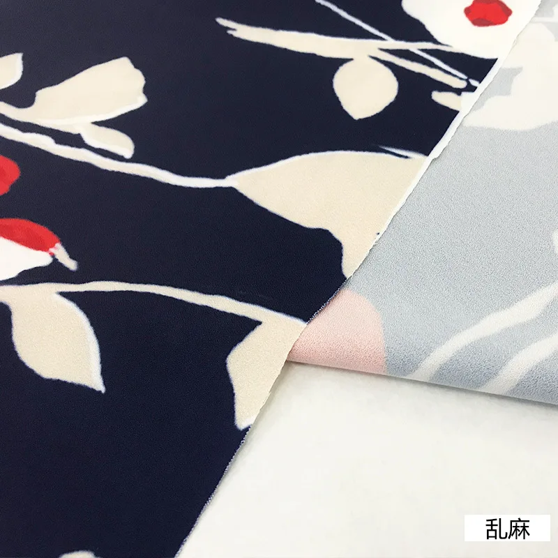 Material Printed Stretch Fabric Satin Handmade DIY Twist Fabrics Wholesale Cloth for Dress Sewing Per Meter