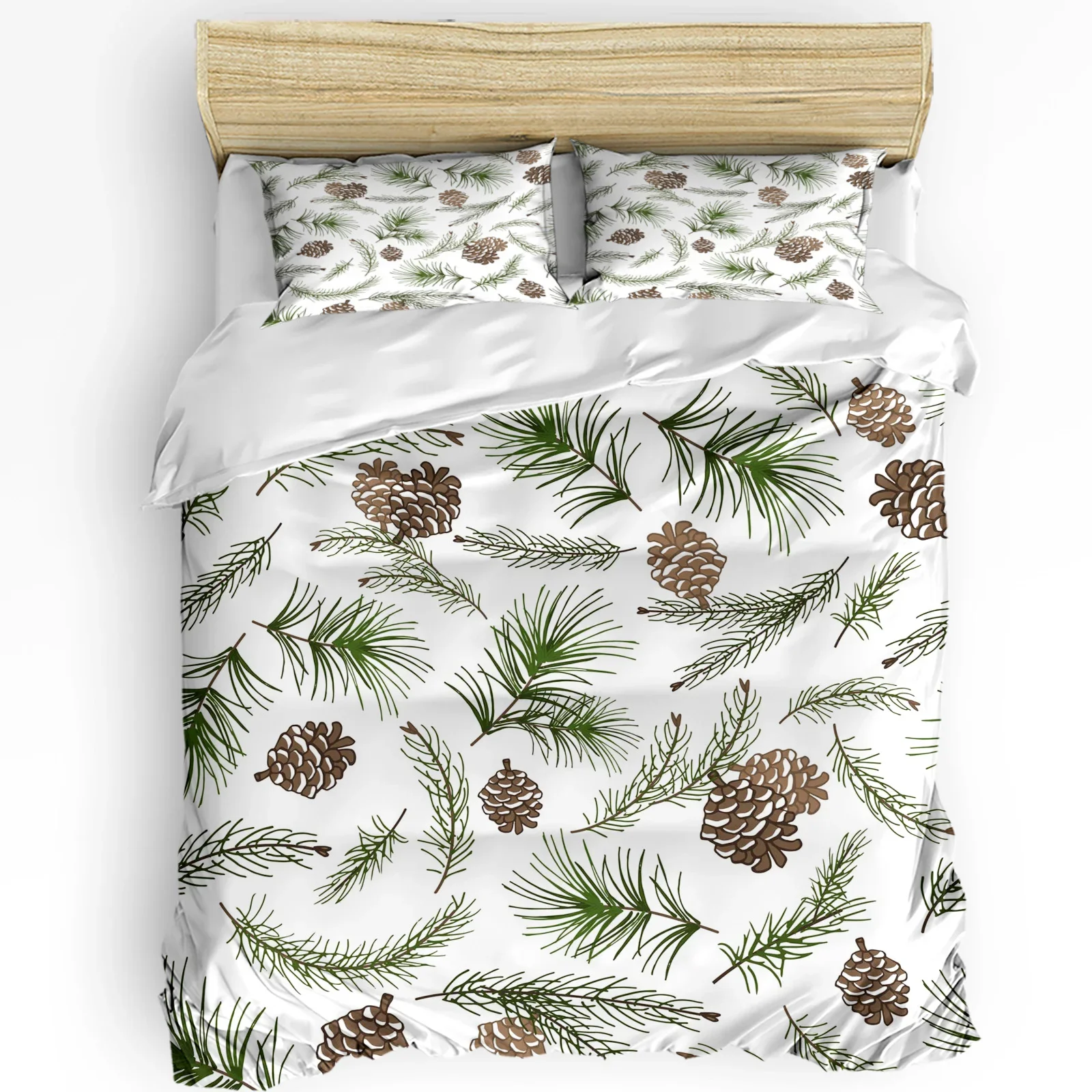 

Pine Cones Christmas Printed Comfort Duvet Cover Pillow Case Home Textile Quilt Cover Boy Kid Teen Girl Luxury 3pcs Bedding Set