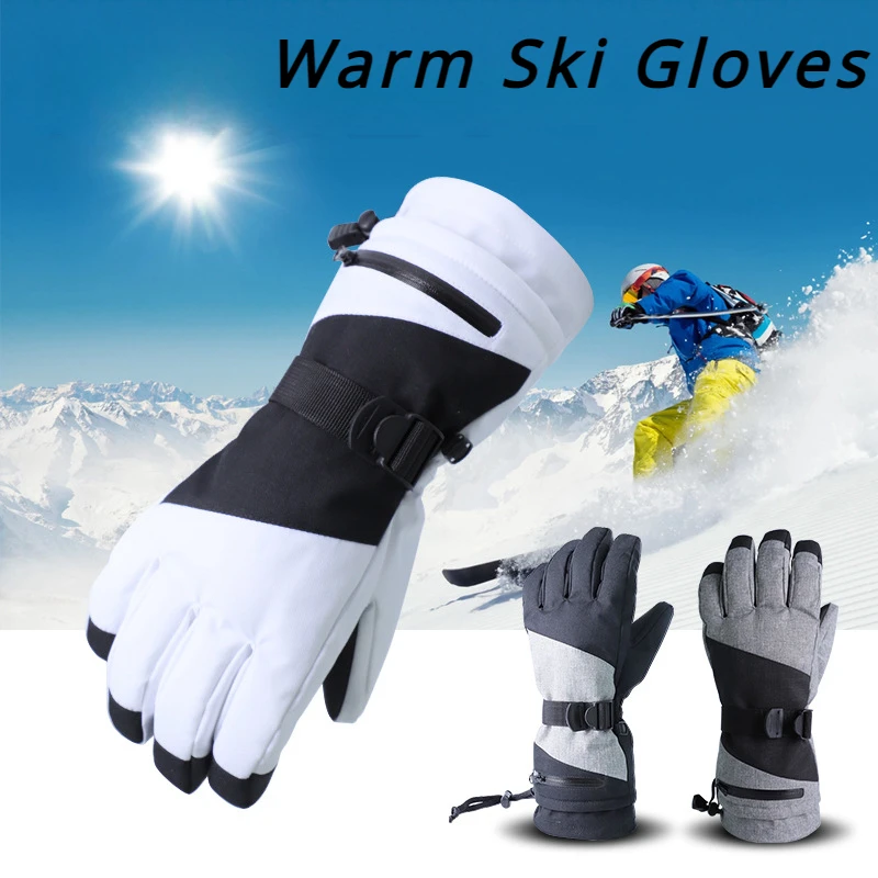 Skiing Gloves New Snow Gloves Waterproof Warm Single Double Board Gloves Wrist Protectors Hold Snow Cards Snowboarding Clothing