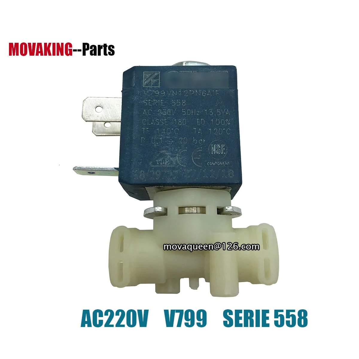 Normally Closed AC220V SERIE 558 0.1-20bar V799VN12PN6AIF V799 Steam Valve Solenoid Valve For Steam Cleaner