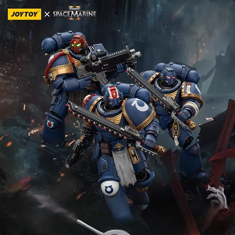 

JOYTOY Dark Source Warhammer 40K Space Marine 2 Ultramarines Lieutenant Titus-Collectors Edition Three sets 1:18 Movable model