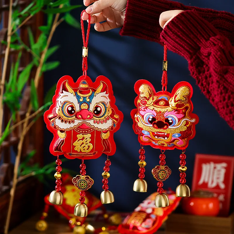 2024 New Year and Spring Festival Decorative Pendant Living Room Scene Decoration Joyful Fortune Wind Chime Pendant