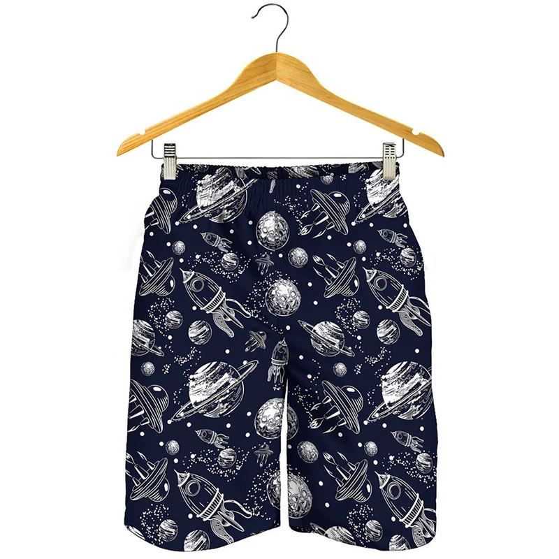 

Galaxy UFO Graphic Short Pants Men 3D Printed Alien Beach Shorts Kids Summer Quick Dry Swimming Trunks Cool Surf Board Shorts