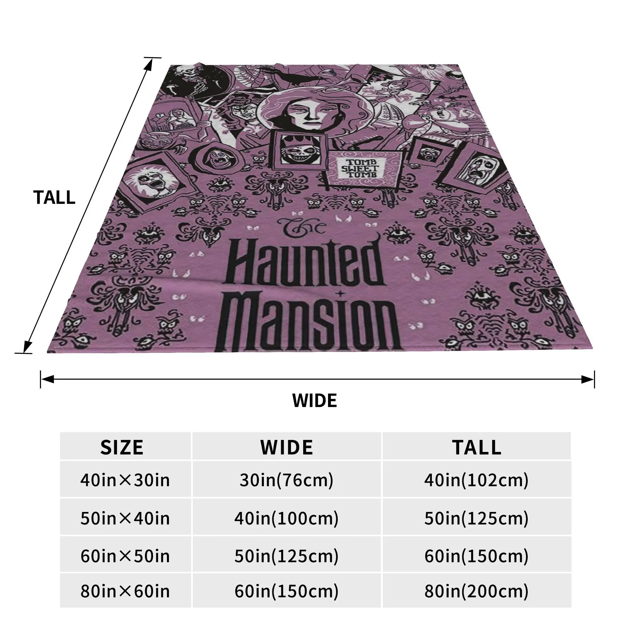 Flannel Throw Blanket Grimace Haunted Mansion Halloween Horror Warm Plush Blankets Soft Bedding for Bedroom Home Picnic Couch