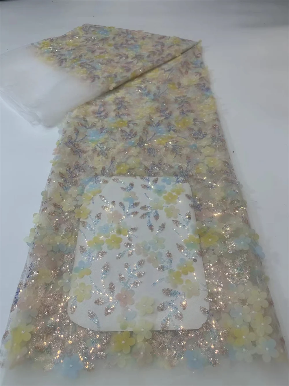 

Luxury Navy Lace Fabric 5 Yards High Quality Beaded Sequin African Laces for Women Fashionable 2025 Style