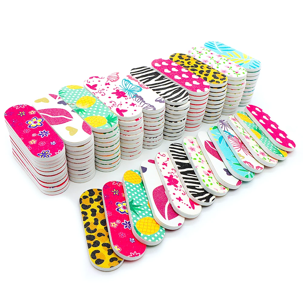 

50Pcs Nail Buffer Files Set Emery Boards Disposable Nail Care Files Double Sided Manicure File Mini Reusable For Women Girls Men