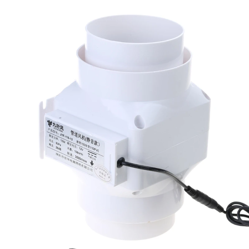 Duct Fan Speed Adjustable Air Extractor Exhaust Ventilation for Bathroom Kitchen