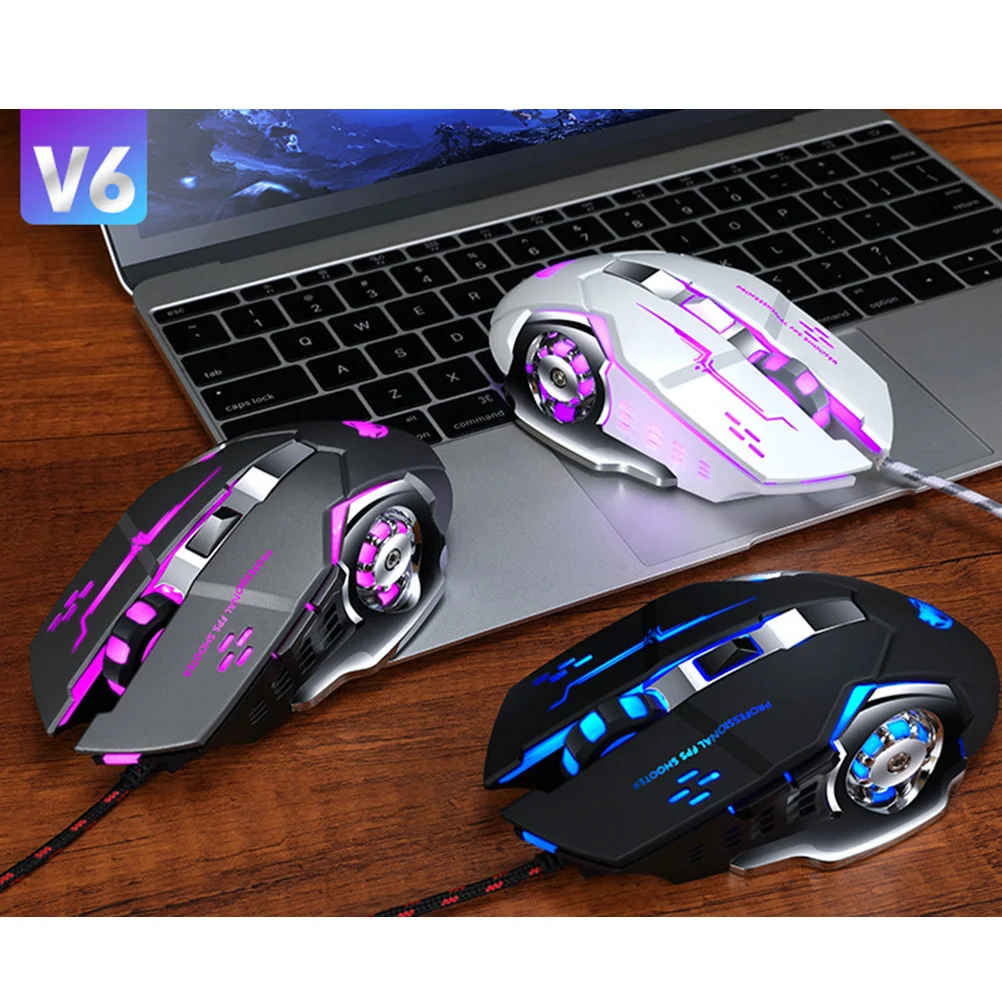 Mouse per computer USB ad alta precisione da gioco cablato da 1 pezzo per PC Mouse USB Laptop Desktop Design ergonomico argento Plug Play