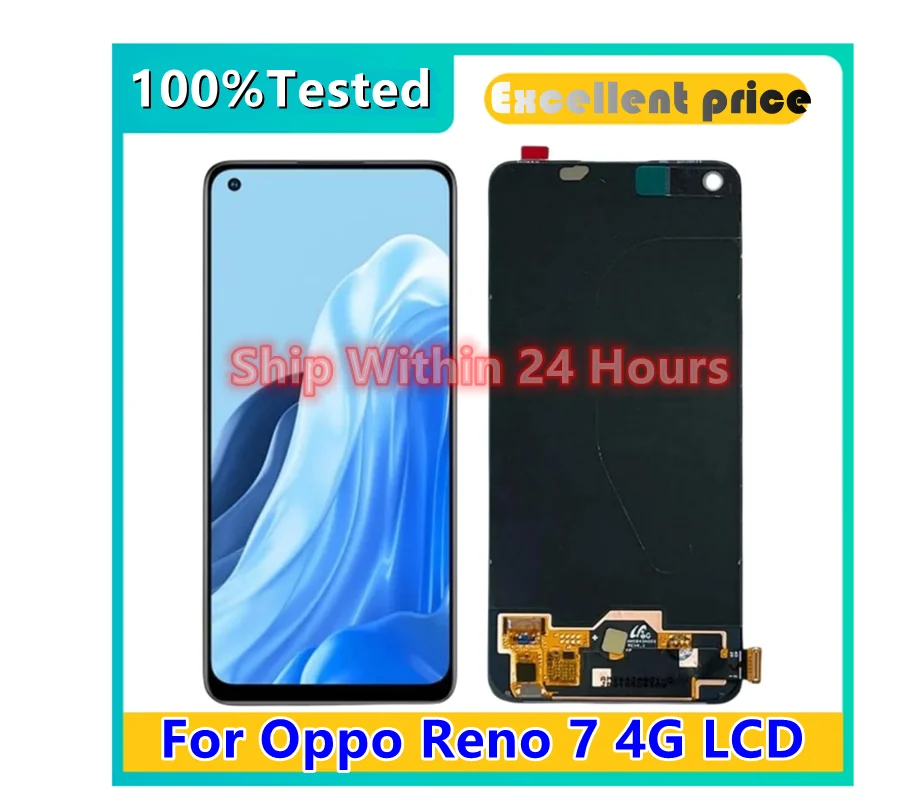 OLED TFT LCD 디스플레이 터치 스크린 디지타이저 어셈블리, Oppo Reno7 4G CPH2363 LCD (Reno7 4G 프레임 없음)
