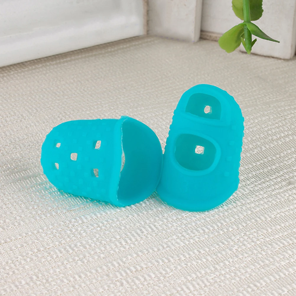 

10pcs Guitar Finger Cots Fingertip Protector for Players with Silicone Guards Breathable Comfortable Anti Allergy