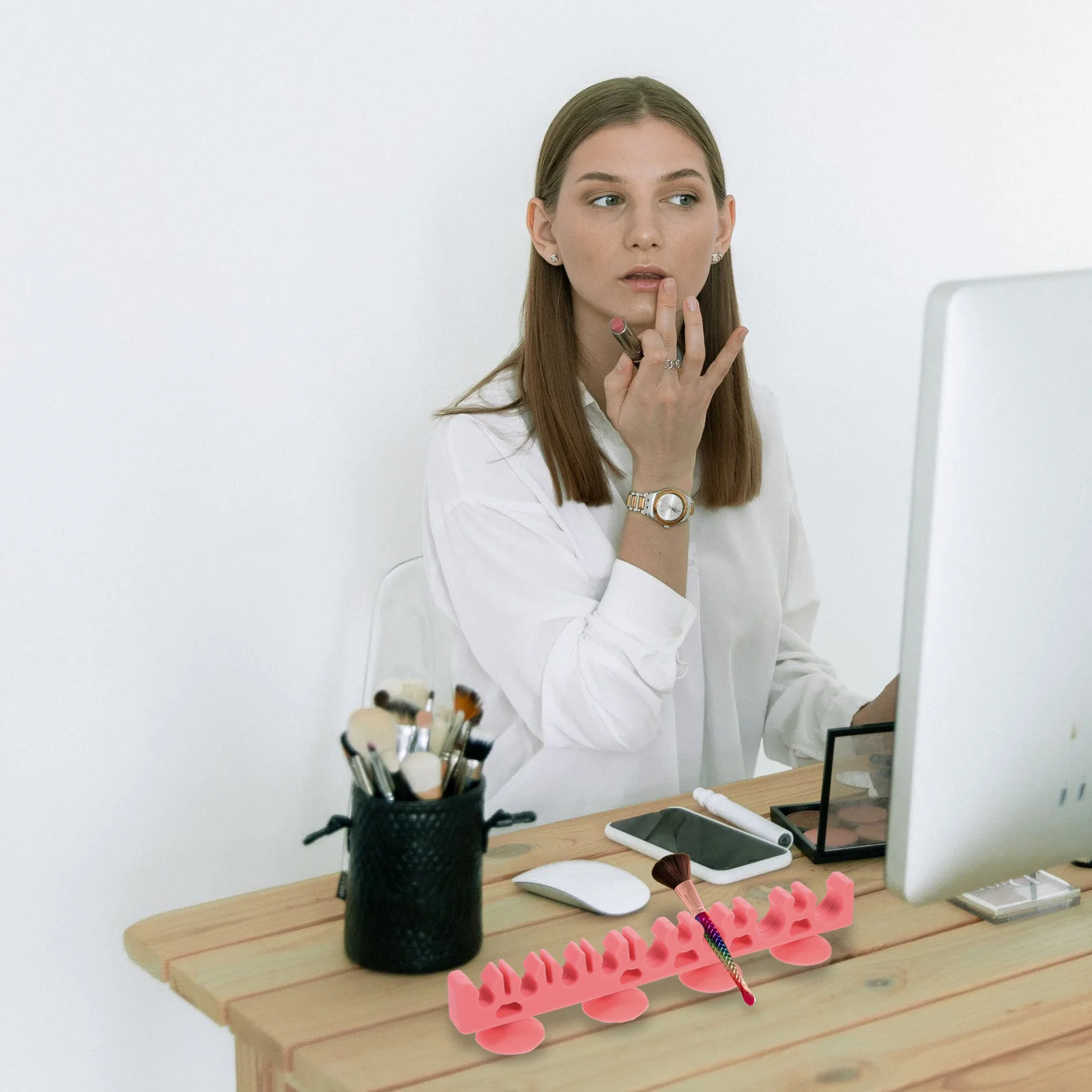 

3Pcs Silicone Makeup Brush Drying Rack Multiple Slots Design Brush Organizer Storage Holder for Makeup Tools Space