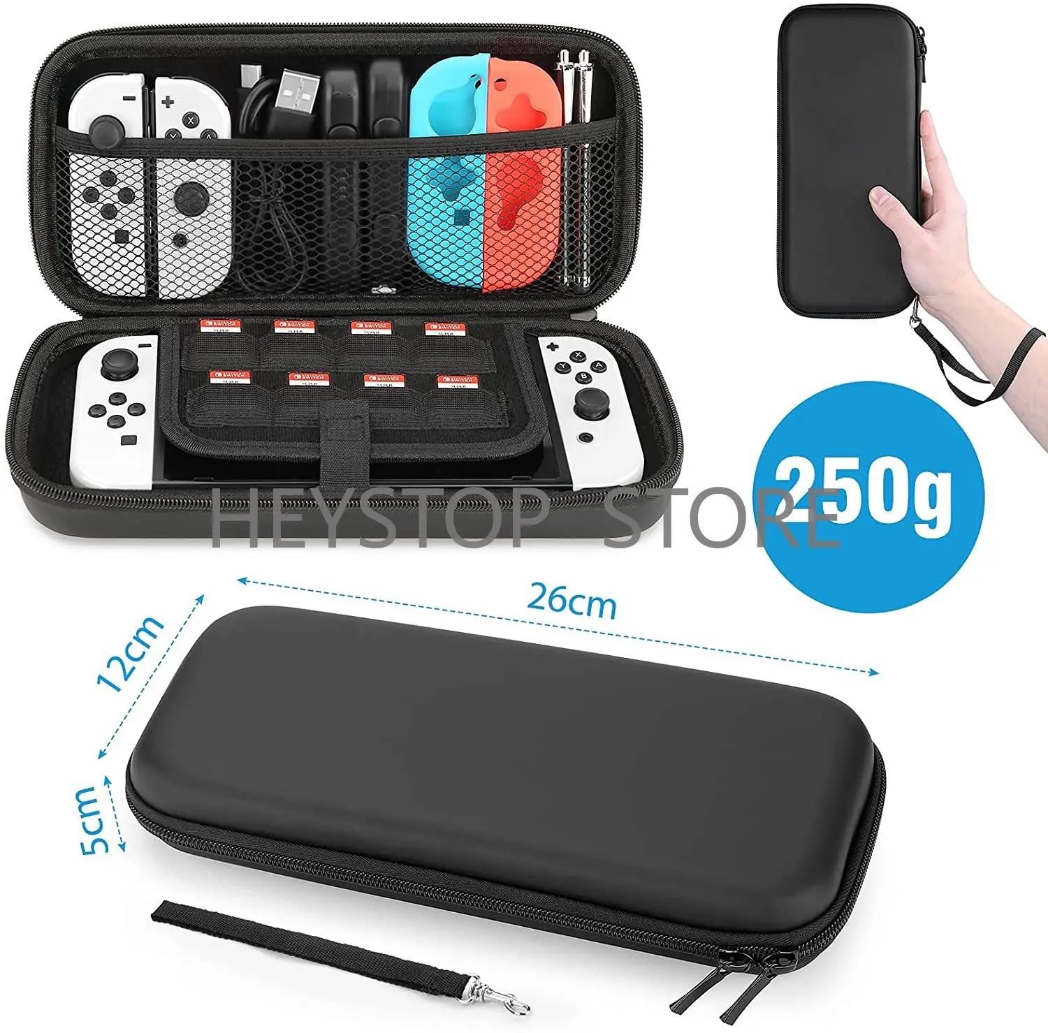 HEYSTOP Case Compatible with Nintendo Switch OLED Model, 9 in 1 Accessories Kit for 2021 Nintendo Switch OLED Model