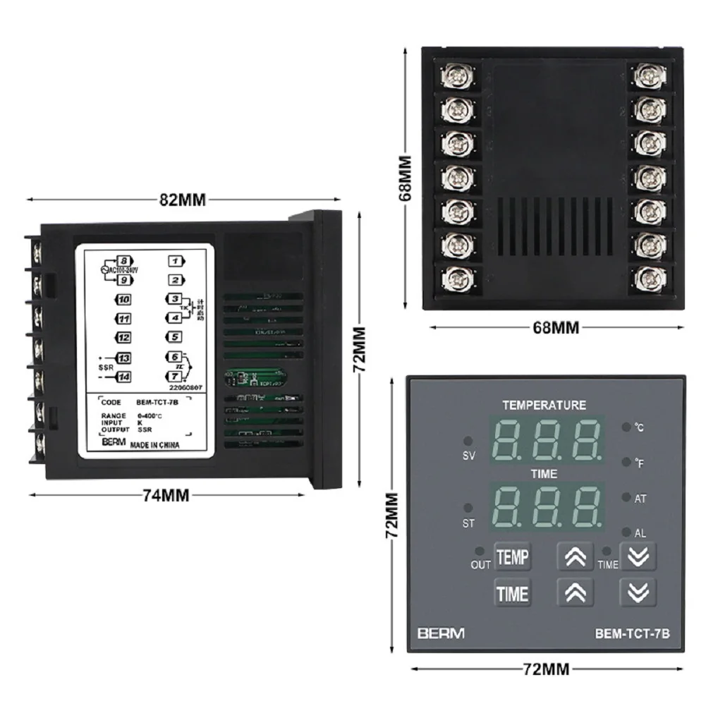 1 Set Digital PID Temperature And Time Controller Integrated Thermostat Time Temperature Controller For Heat Press Machines