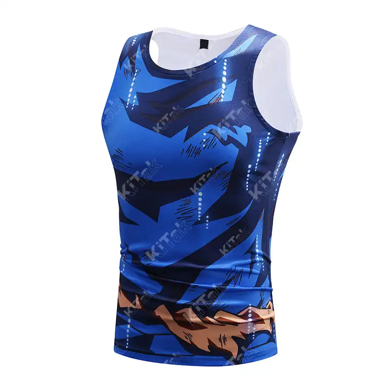 Men's Anime Compression Vest, Sleeveless Gym Workout, Quick Drying Exercise Training Vest, Anime Cosplay, Sports Vest