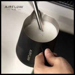 AIRFLOW Stainless Steel Milk Frothing Pitcher 400ml 600ml Steaming Milk Jug Coffee Latte Art Cup Home Barista Coffee Accessories