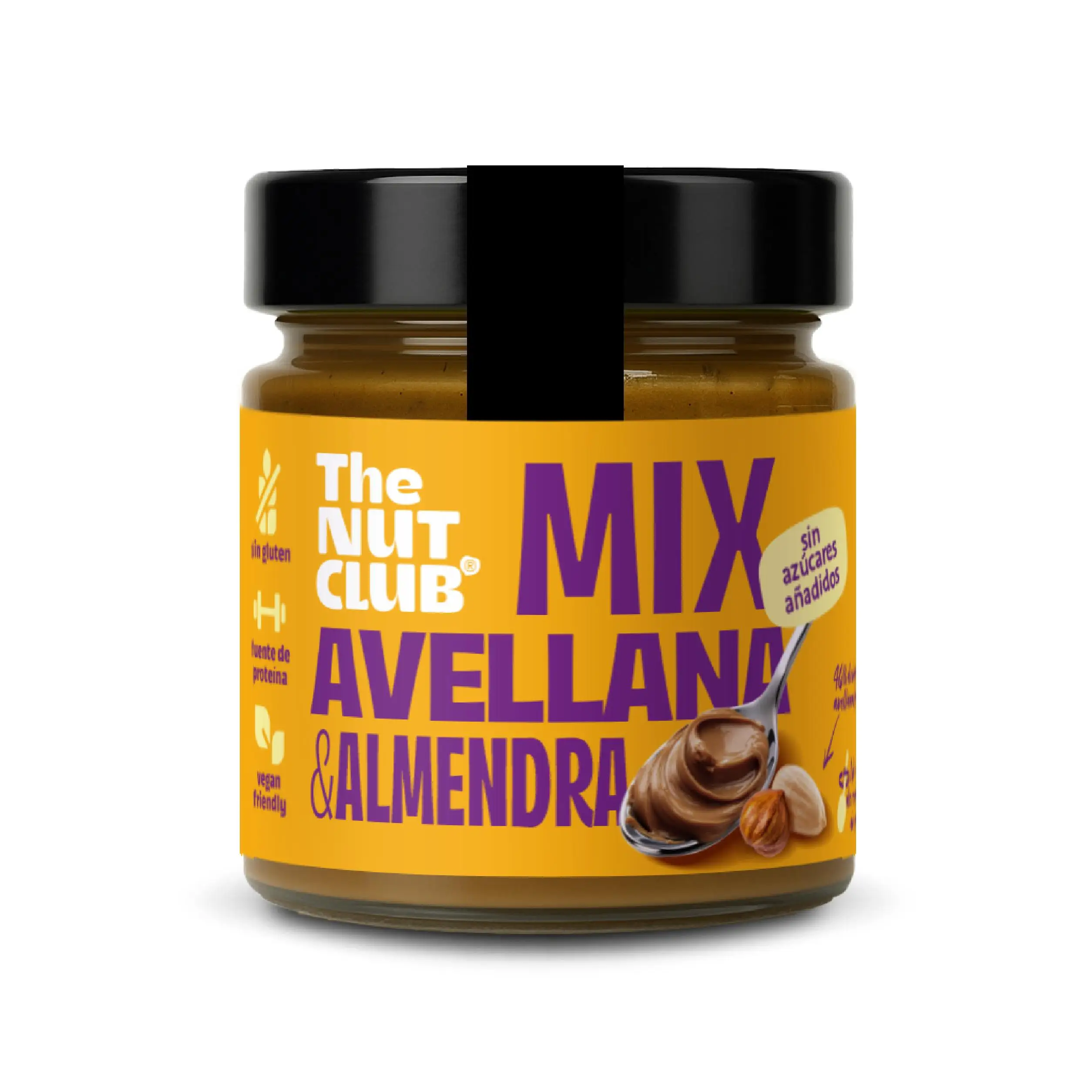 Crema blanca de avellana y almendra, sin gluten, vegana, sin azúcares añadidos. 200g  The Nut Club