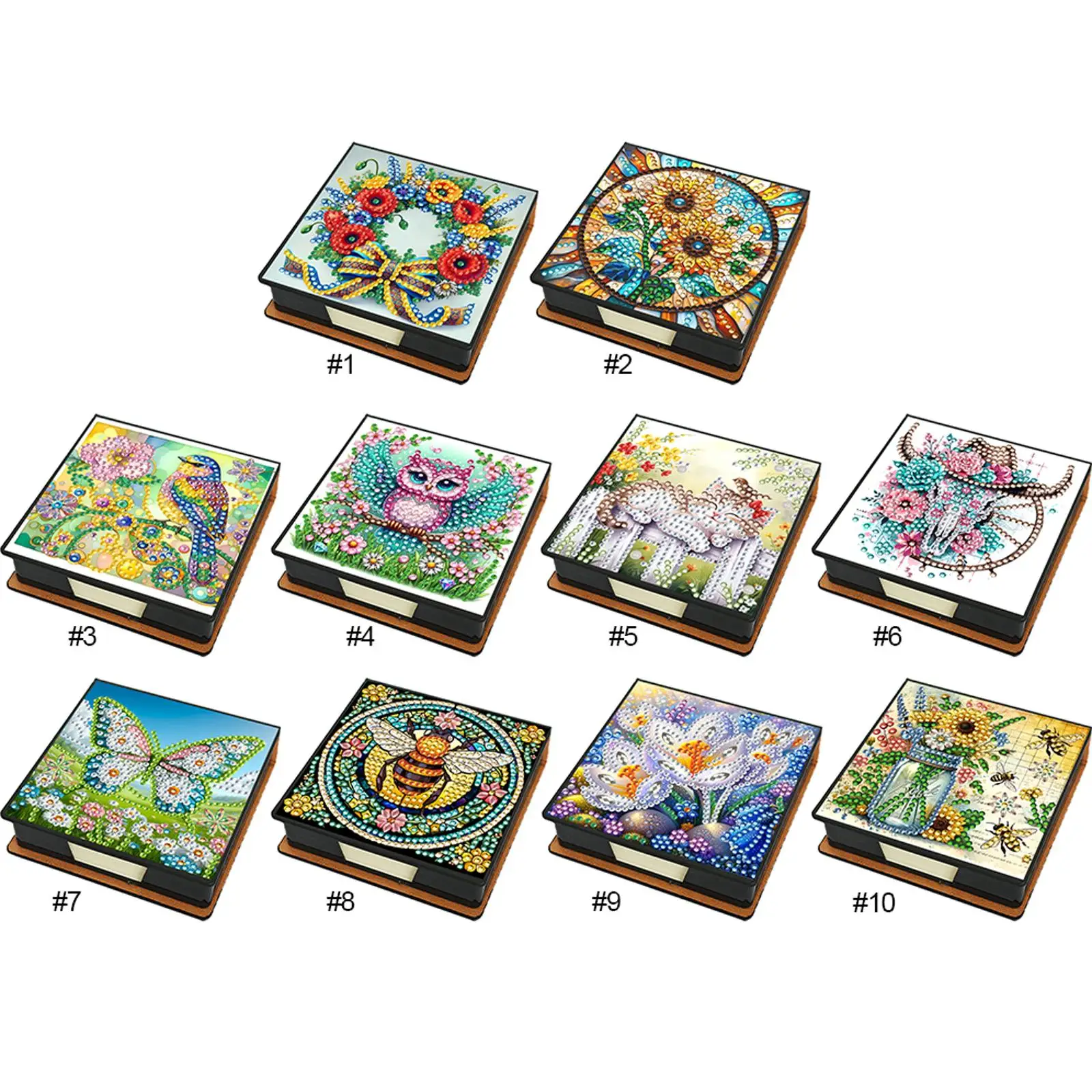 

Набор для мозаики и алмазной живописи: Держатель для блокнота из кожи с цветочным узором, 150 листов бумаги, для взрослых и начинающих