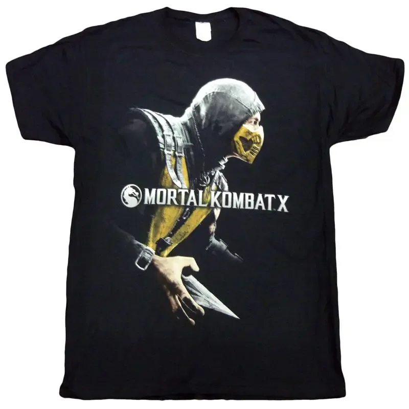 Camiseta adulta Mortal Kombat X-Cover Box - Camiseta oficial do filme, videogame e arte marcial