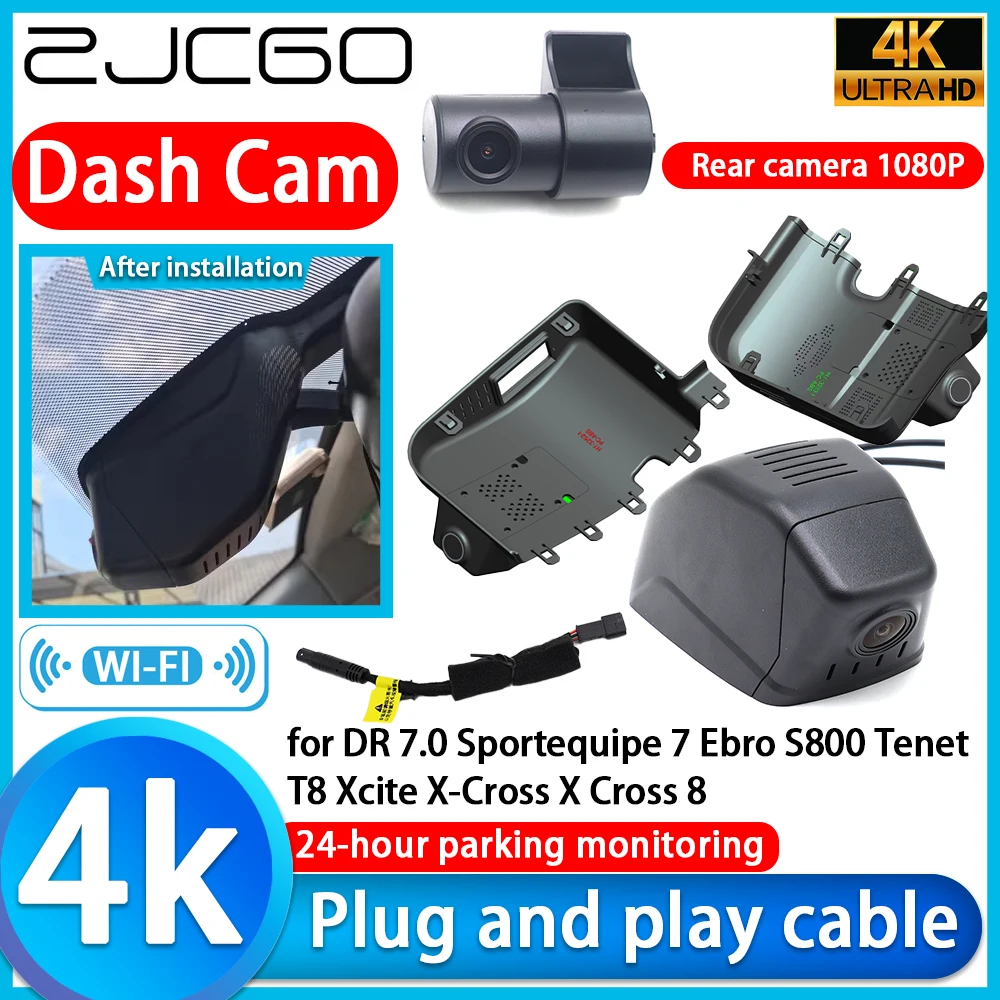 

for DR 7.0 Sportequipe 7 Ebro S800 Tenet T8 Xcite X-Cross X Cross 8 Wifi 4K DVR Dash Cam Camera Sony Lens IMX335 Video Recorder