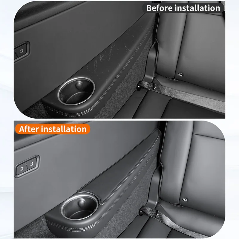 Geeignet für Tesla 6-Sitzer Modell YL, Seitliche Armlehnenauflage für die dritte Reihe, Innenraumschutzauflage, Kratzschutz-Aufkleber – Detail 2