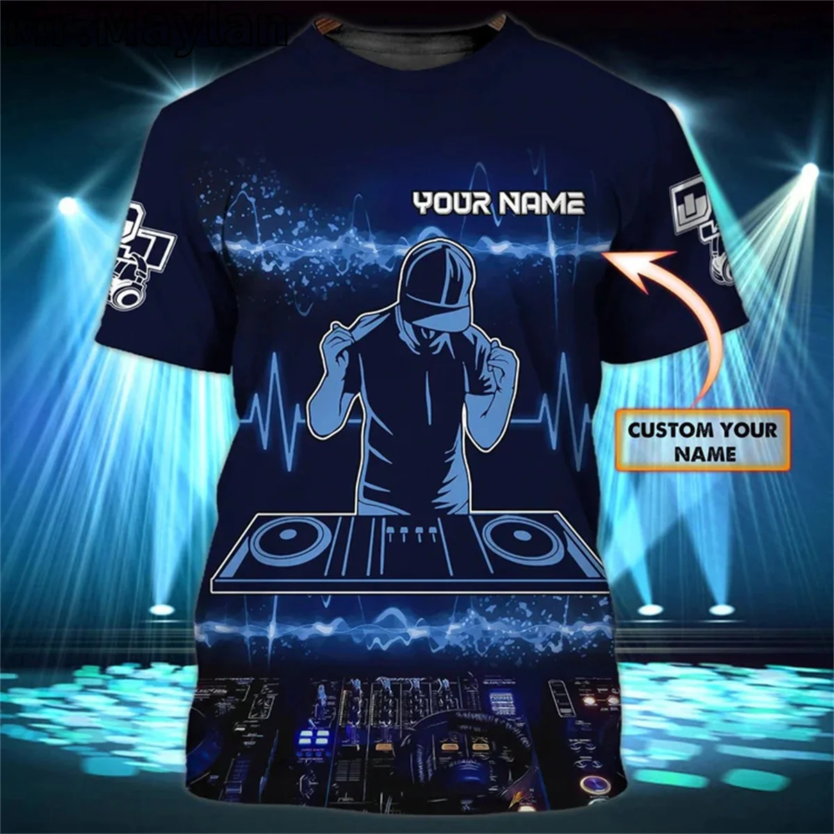 Personalized DJ Tshirt 3D Disc Jockey Tshirts Men Women Night Party Music Shirt Bar Club Uniform Best Gift For A DJ Man Tops-089