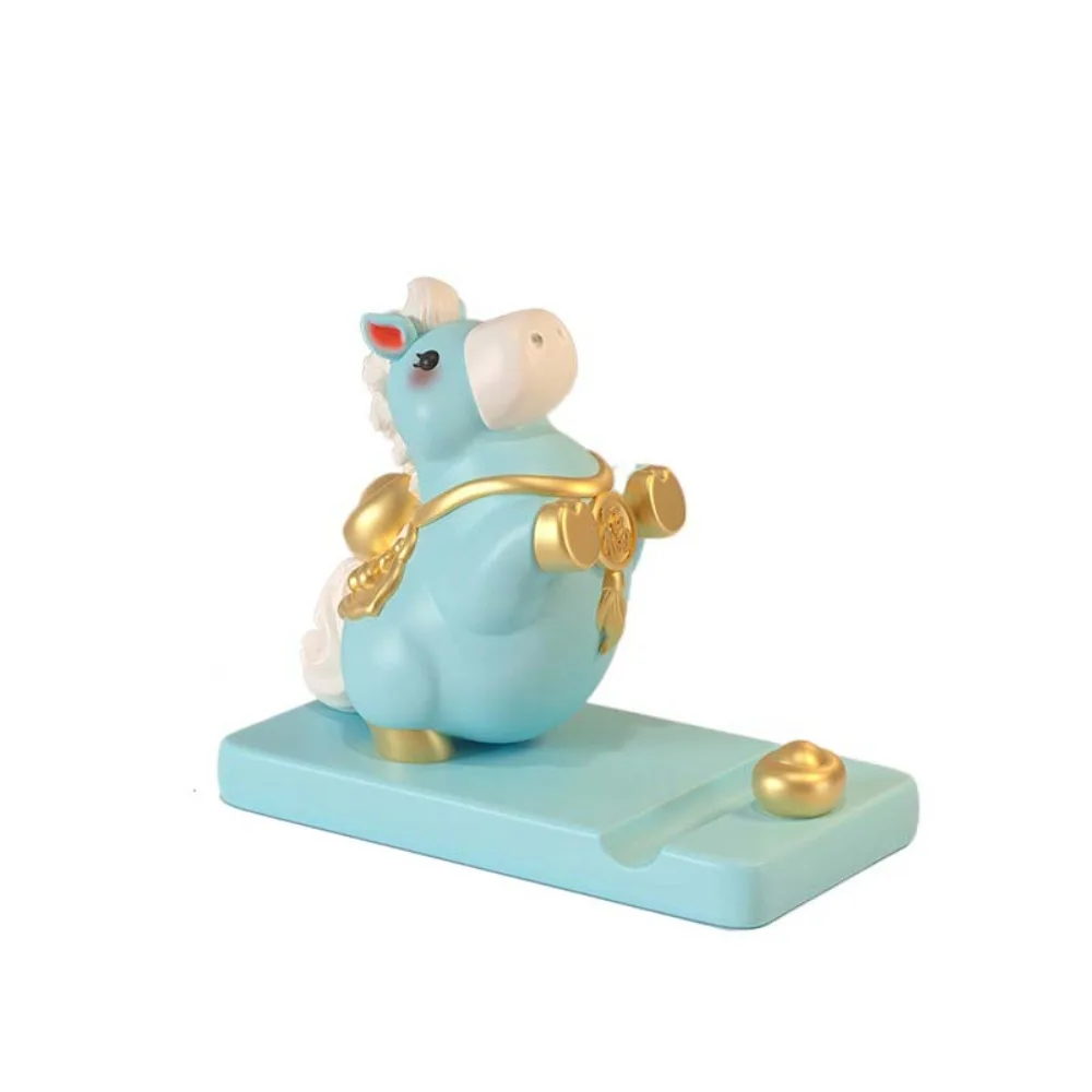 

Horse Mascot Zodiac Pony Phone Holder Resin Pony Shape Mobile Phone Stand Small Ornament 2026 Horse Year Cell Phone Bracket