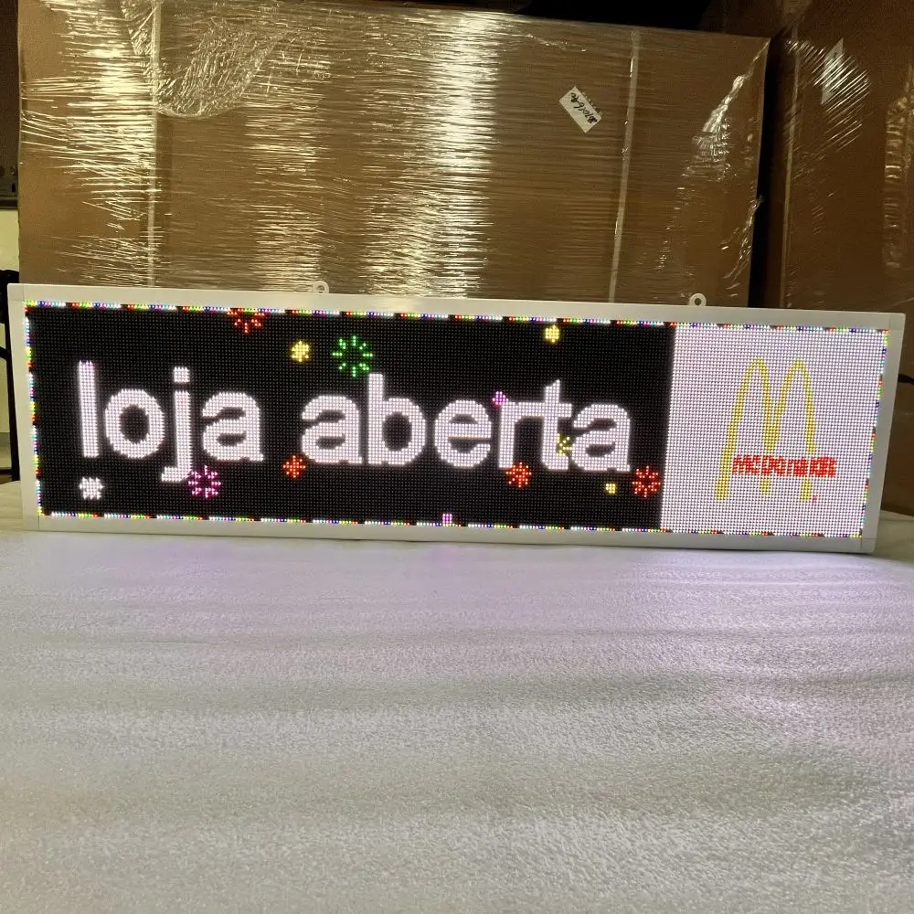 P4 Telão LED pequeno interior para loja, 768x256mm