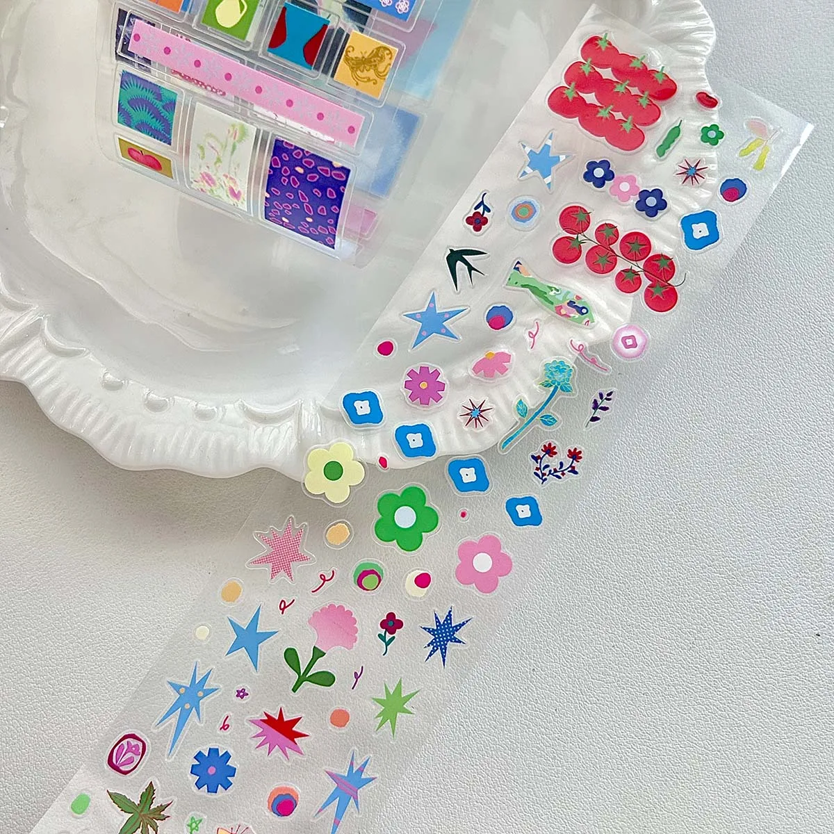 Minimalist Salt Style Sticker Tapes Spring Abstract Doodles Scrapbooking Stickers Journal Manga Collage Decor Supplies