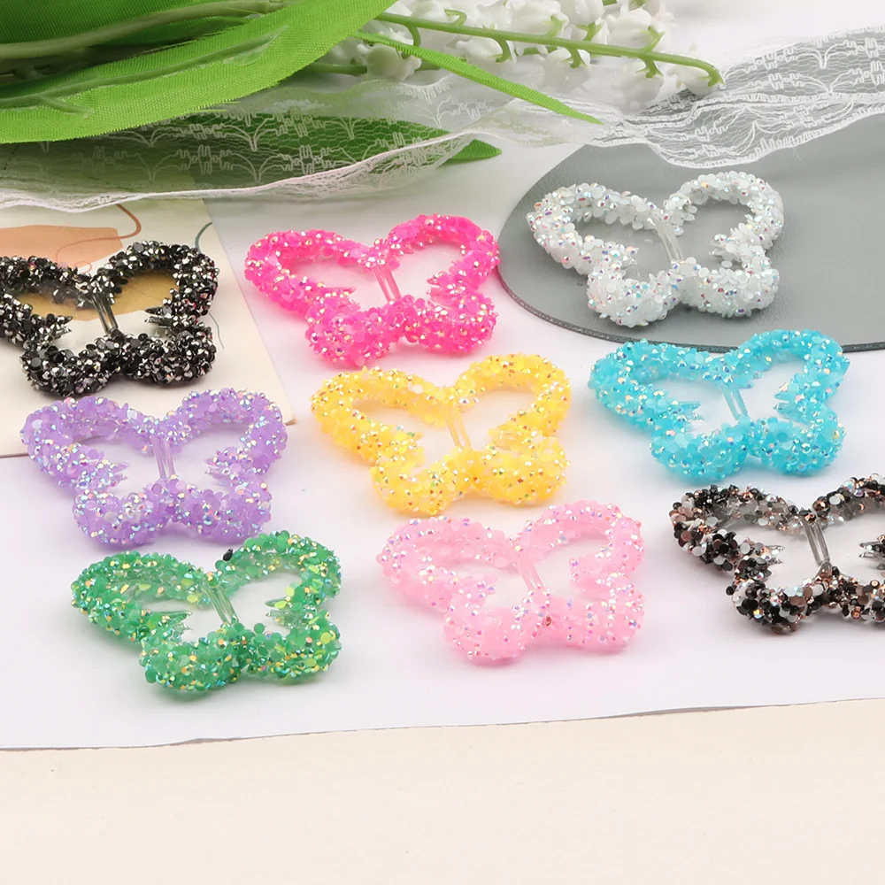 Cordial Design 50Pcs 37*47MM Jewelry Findings & Components/Hand Made/Rhinestone Effect/Butterfly Shape/DIY Beads Making/Acrylic