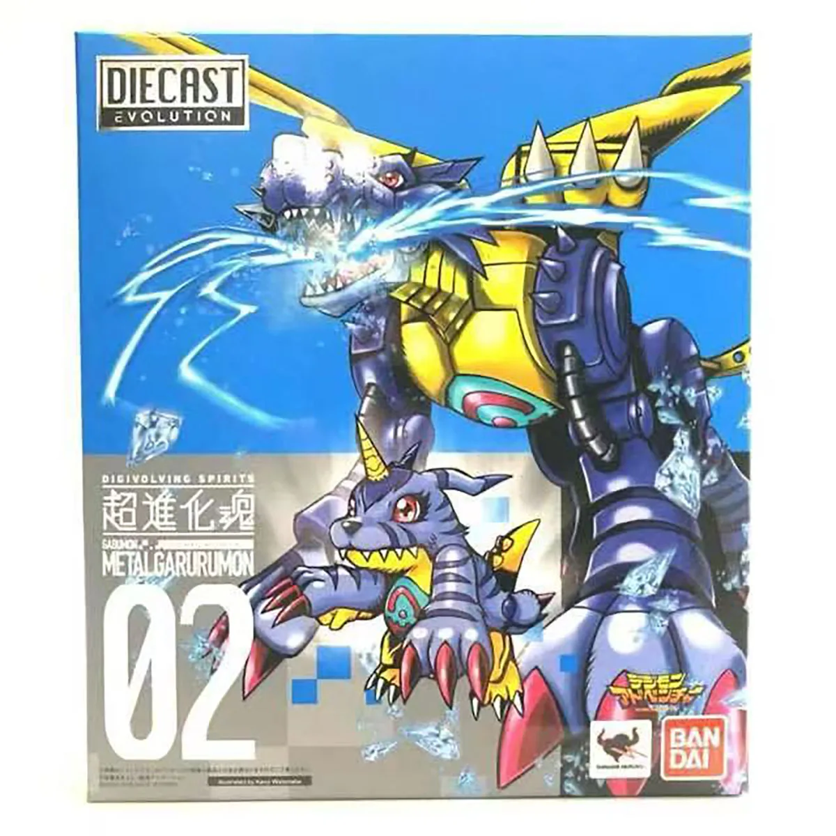 

Bandai Original Digimon Adventure DIECAST Anime Figure DIGIVOLVING SPIRITS METALGARURUMON Action Figure Toys Beast Gift In Stock