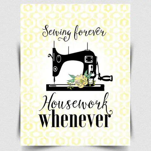 METAL SIGN PLAQUE SEWING Forever HOUSEWORK Whenever Clothing repair mend Vintage