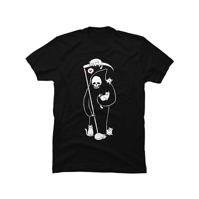 

Cat Death's Scythe Halloween Cute Ghost Loose Cotton Heavy Boys and Girls Children's Short-sleeved T-shirt Parent-child Outfit