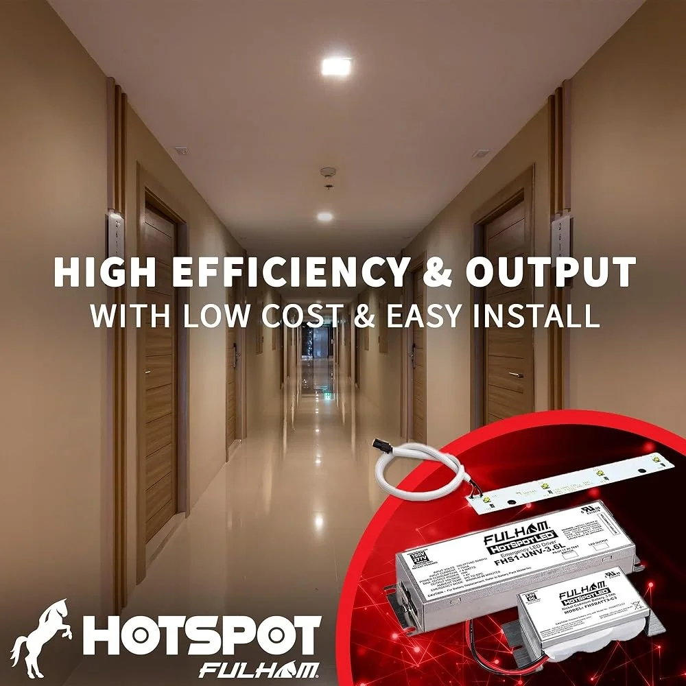 Emergency Backup Kit T8 Retrofit UL Listed High Efficiency Light Driver Test Switch Included