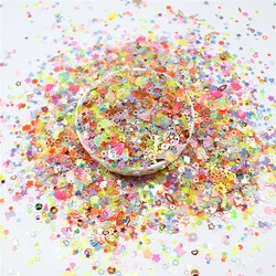 Multi Size Mix Color 1-10mm Glitter PVC Multi-Shape Glitter Glitter Glitter Sequin Sewing Wedding Craft Accessories 10/20g