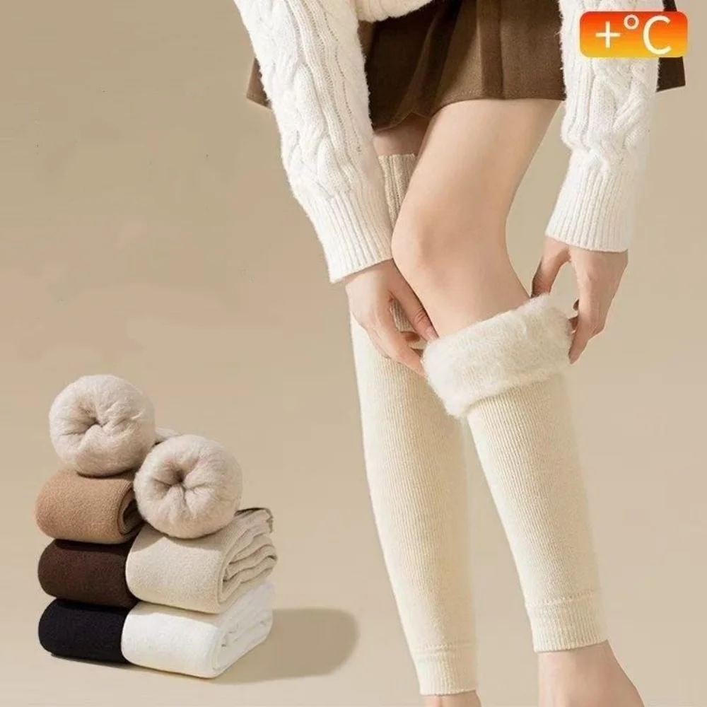 

Вязаные чулки, эластичные плюшевые эластичные чулки, длинные носки-сапоги, высококачественные носки выше колена для холодных дней, осень на открытом воздухе