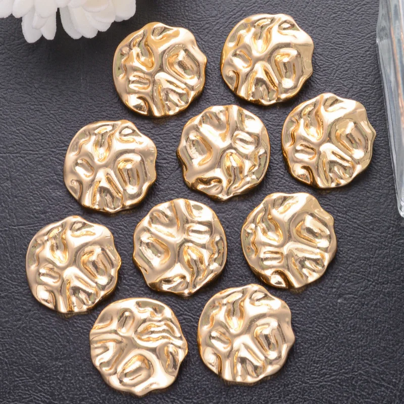6 قطعة 15/19/23/25 مللي متر جميل الذهب اللون عرقوب أزرار سبائك الزنك غير النظامية شكل أزرار المرأة سترة بلوزة اكسسوارات