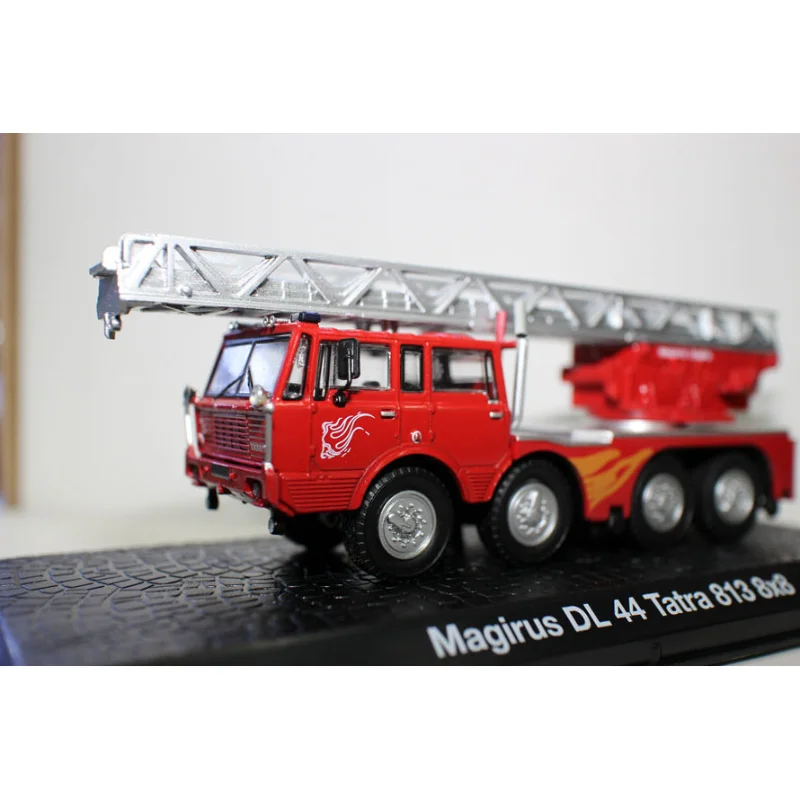 Diecast 1/72 Scale Fire Truck Magirus DL 44 Tatra 813 8×8 Ladder Alloy Car Model Collectible Toy Gift Souvenir Display Ornament